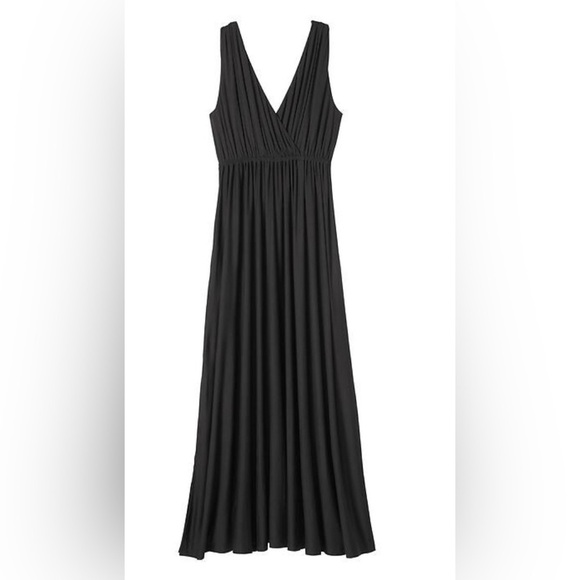Banana Republic Goddess Maxi Dress Size S Black Sleeveless Stretch Flowy Sexy - Picture 1 of 9